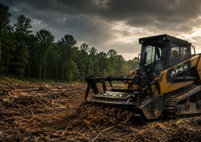 Forestry Mulching, brush control, bushhog services, bushhogging, vegetation control, fence clearing, Grapple services